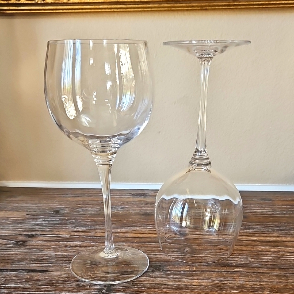 Bohemia Crystal Wine Glasses Set of 2 Vintage Czech Republic Stemware 